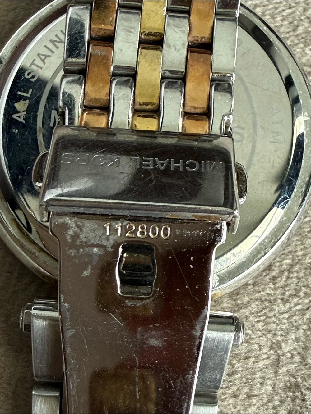 Michael Kors Two-Tone Rose Gold and Silver Women's Watch with Crystal Bezel